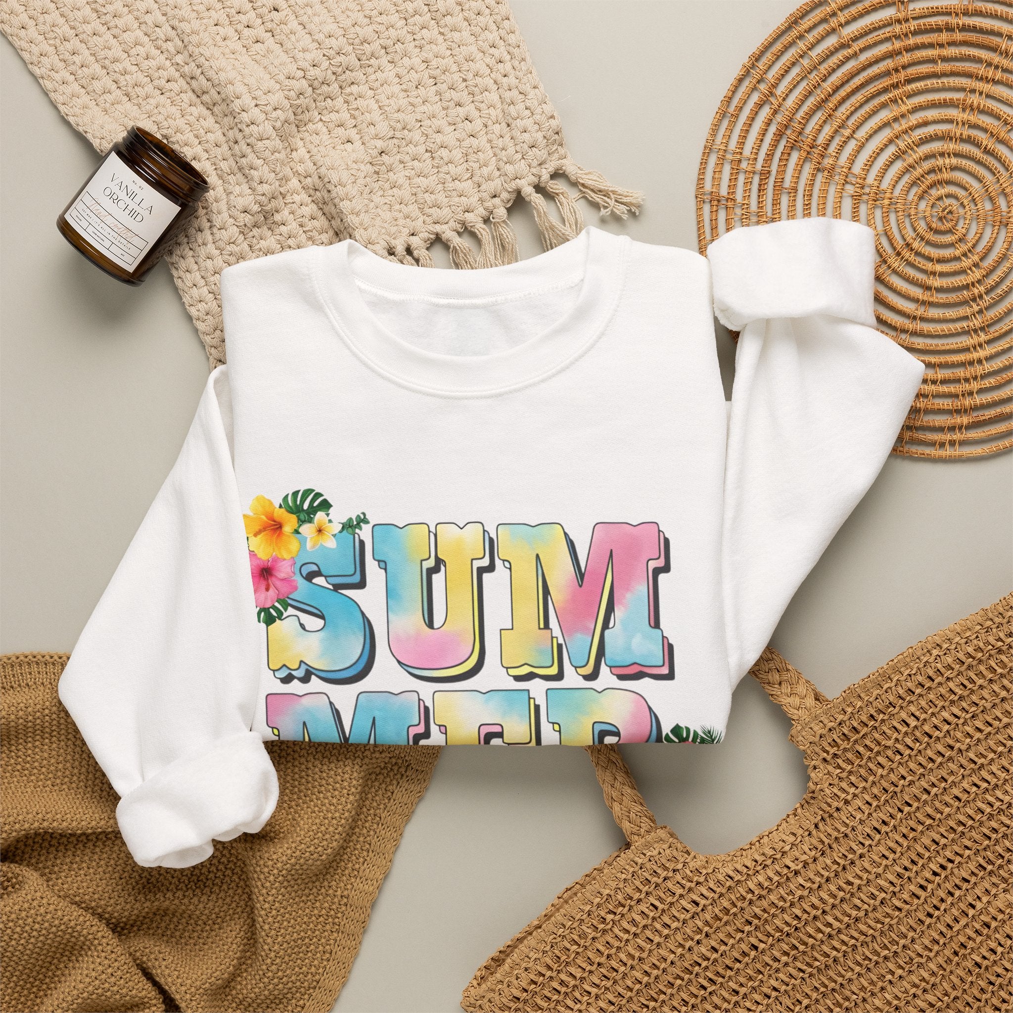 Summer Vibes Only Women's Heavy Blend Crewneck Sweatshirt – Cozy Summer Streetwear