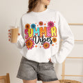 Summer Vibes Floral Women's Heavy Blend Crewneck Sweatshirt – Cozy Summer Streetwear Sweatshirt