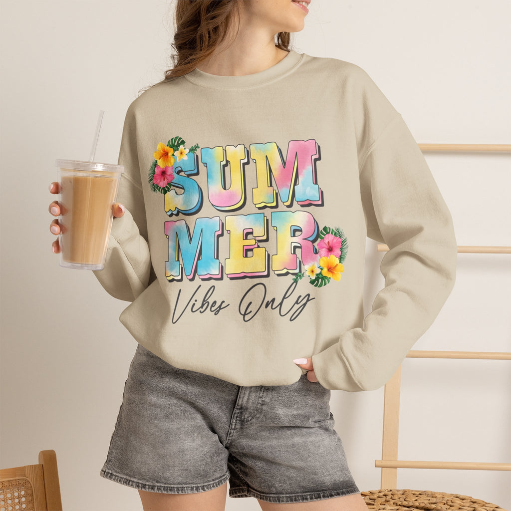 Summer Vibes Only Women's Heavy Blend Crewneck Sweatshirt – Cozy Summer Streetwear