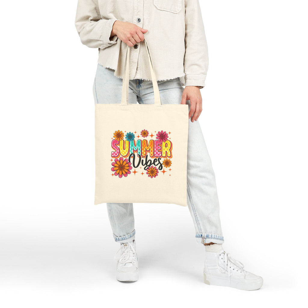 Summer Vibes Cotton Canvas Tote Bag