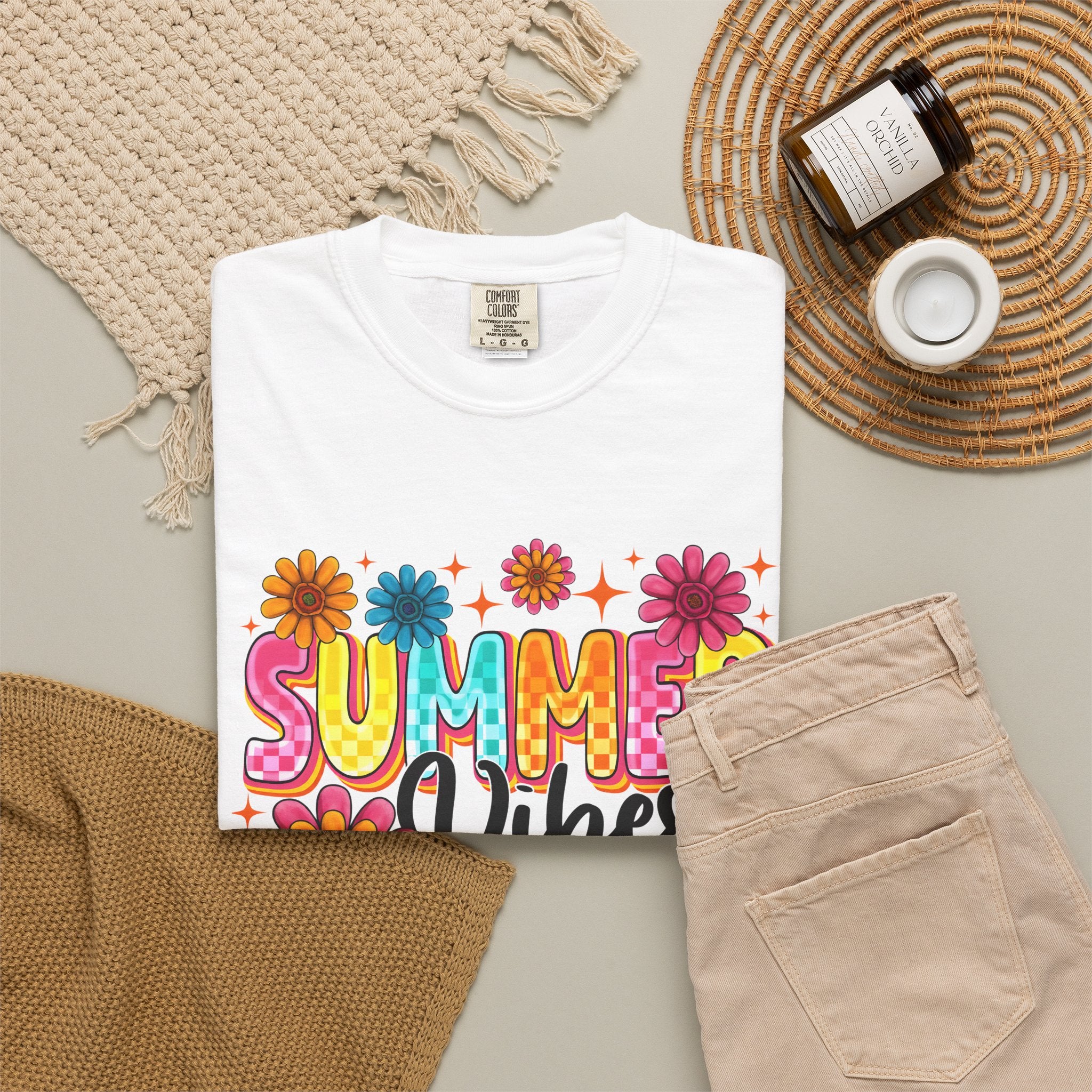 Summer Vibes Floral Women's Comfort Colors T-shirt