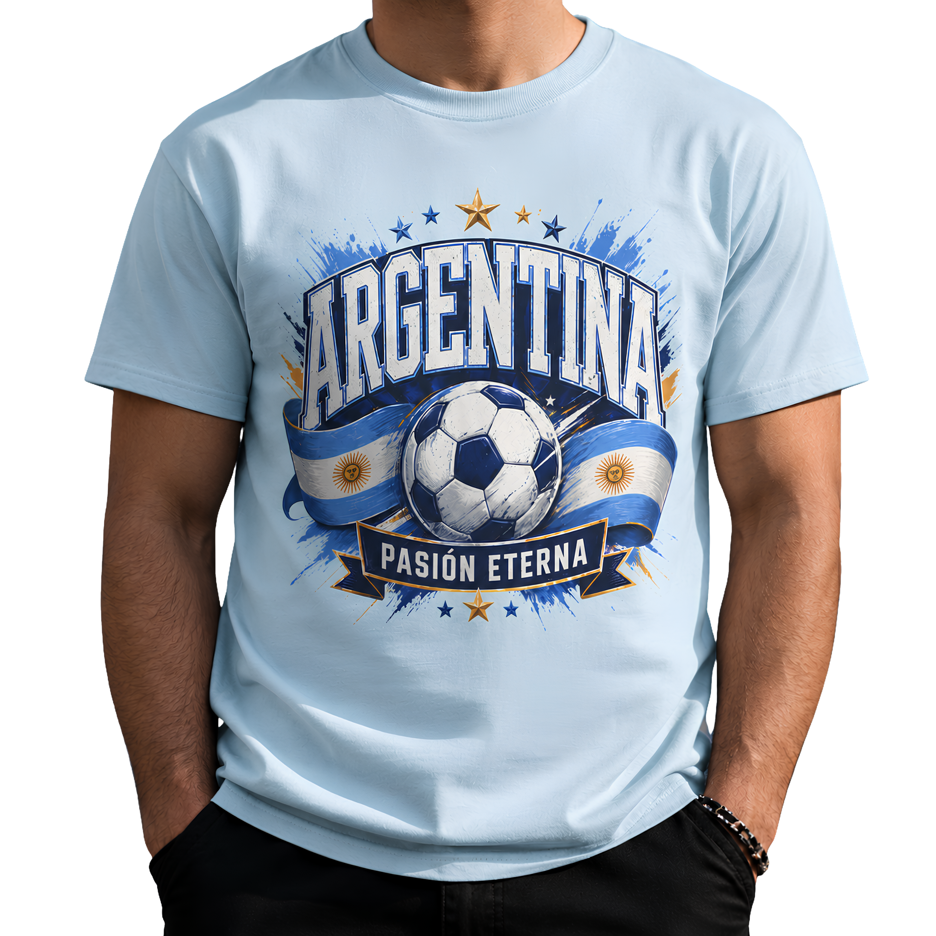 Argentina Football Supporter T-Shirt | Soccer Fan Graphic Tee | Argentina Matchday Apparel | Pasión Eterna Football Fan Comfort ColorsShirt
