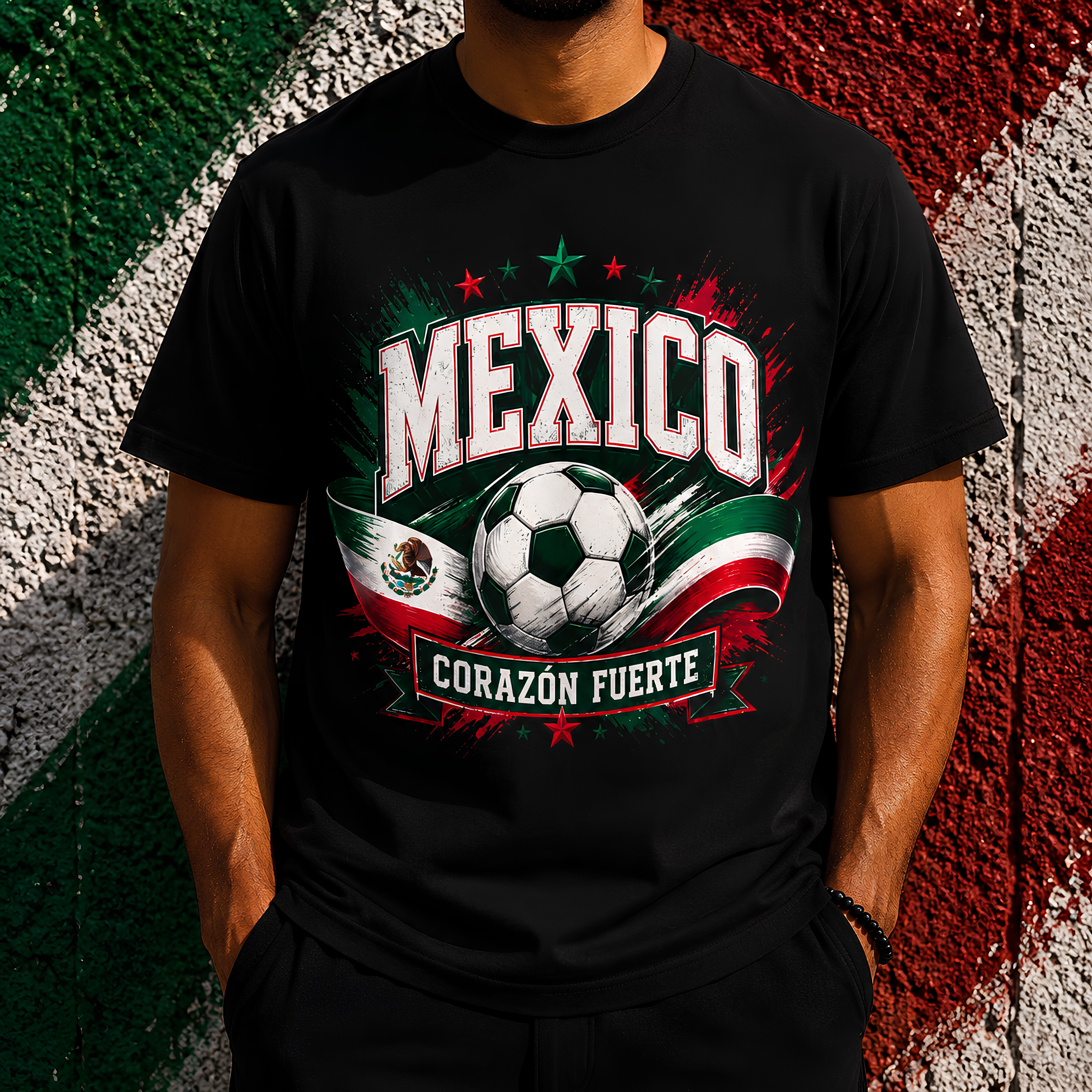 Mexico Unisex 2026 Football Supporter T-Shirt | Soccer Fan Graphic Tee | Corazón Fuerte | Matchday Apparel | Football Fan Gift | Comfort Colors Shirt