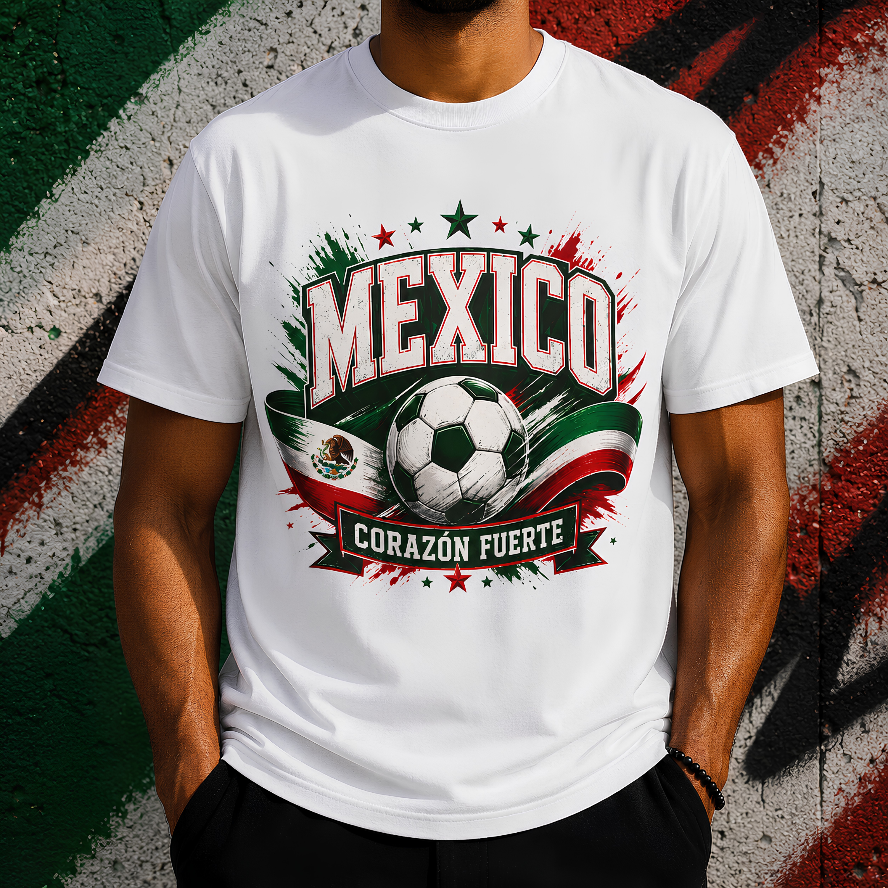 Mexico Unisex 2026 Football Supporter T-Shirt | Soccer Fan Graphic Tee | Corazón Fuerte | Matchday Apparel | Football Fan Gift | Comfort Colors Shirt