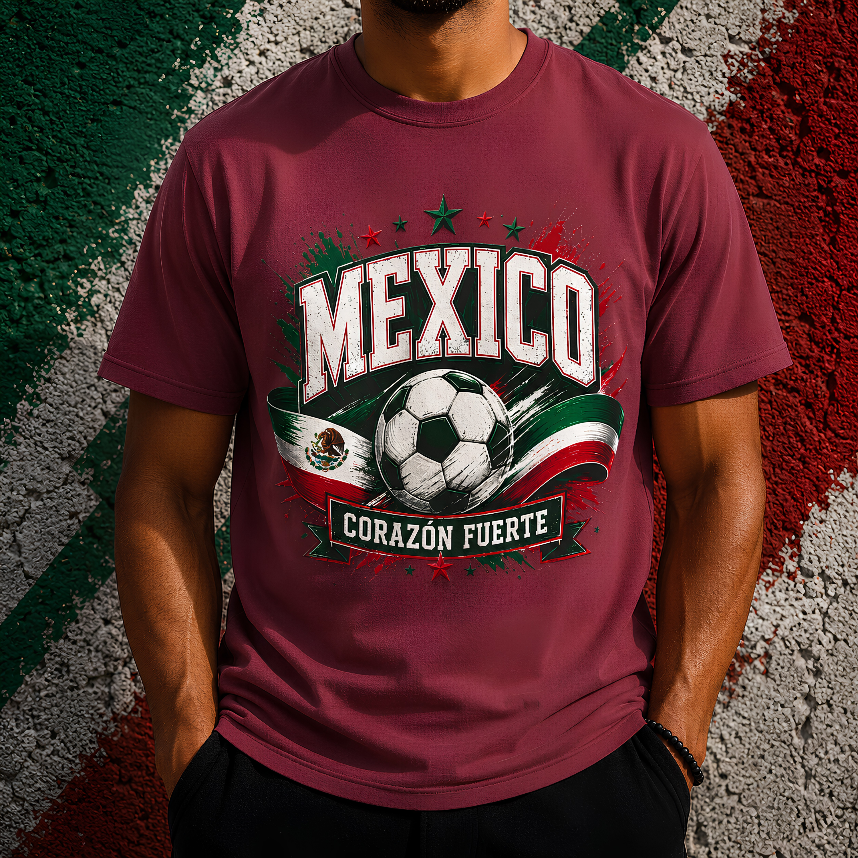 Mexico Unisex 2026 Football Supporter T-Shirt | Soccer Fan Graphic Tee | Corazón Fuerte | Matchday Apparel | Football Fan Gift | Comfort Colors Shirt