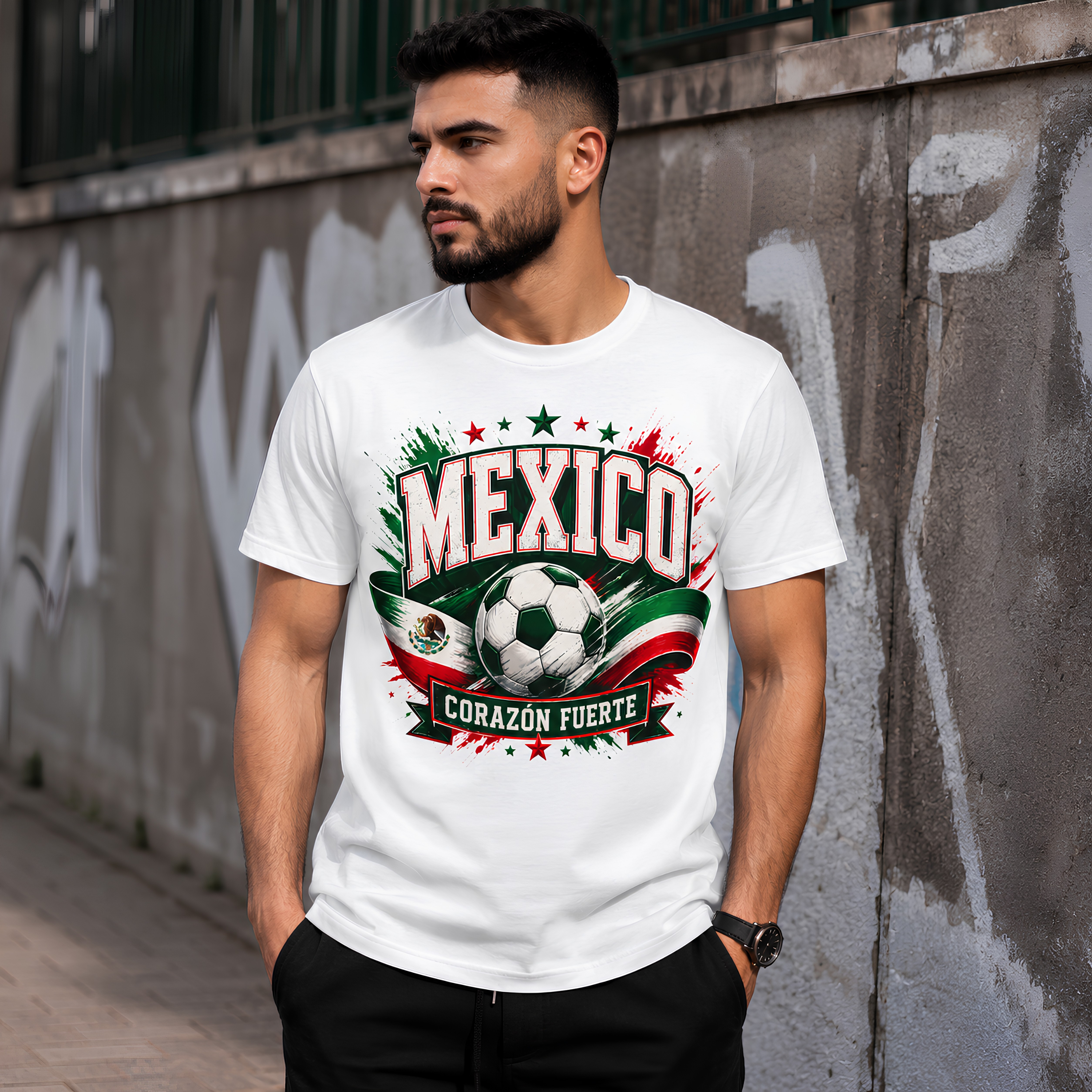 Mexico Unisex 2026 Football Supporter T-Shirt | Soccer Fan Graphic Tee | Corazón Fuerte | Matchday Apparel | Football Fan Gift | Comfort Colors Shirt