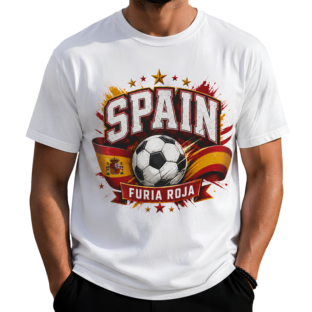 Spain Unisex 2026 Football Supporter Shirt | Furia Roja Soccer Fan Tee | Spain Matchday Apparel | Football Graphic T-Shirt | Comfort Colors Shirt