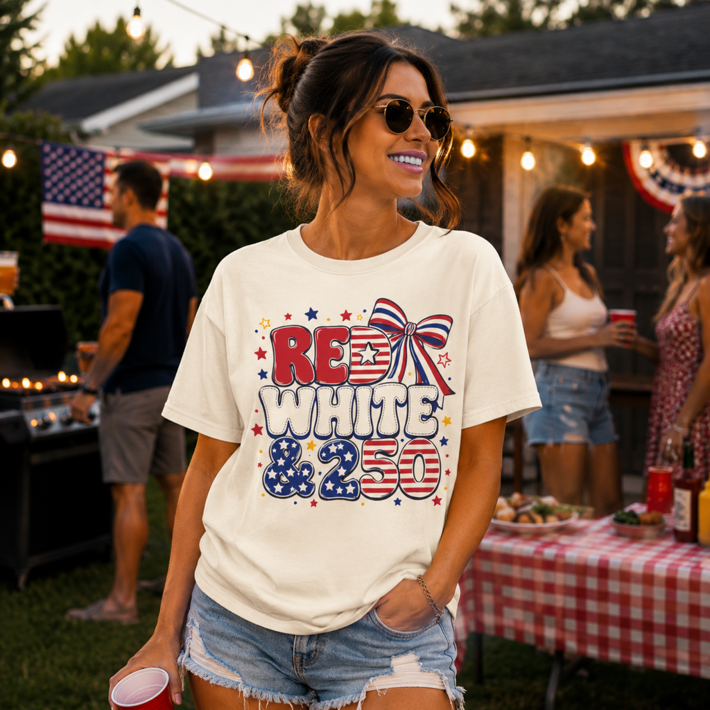 Red White & 250 Shirt | Patriotic 4th of July Shirt | Funny Fourth of July Tee | Comfort Colors Americana Graphic Tee