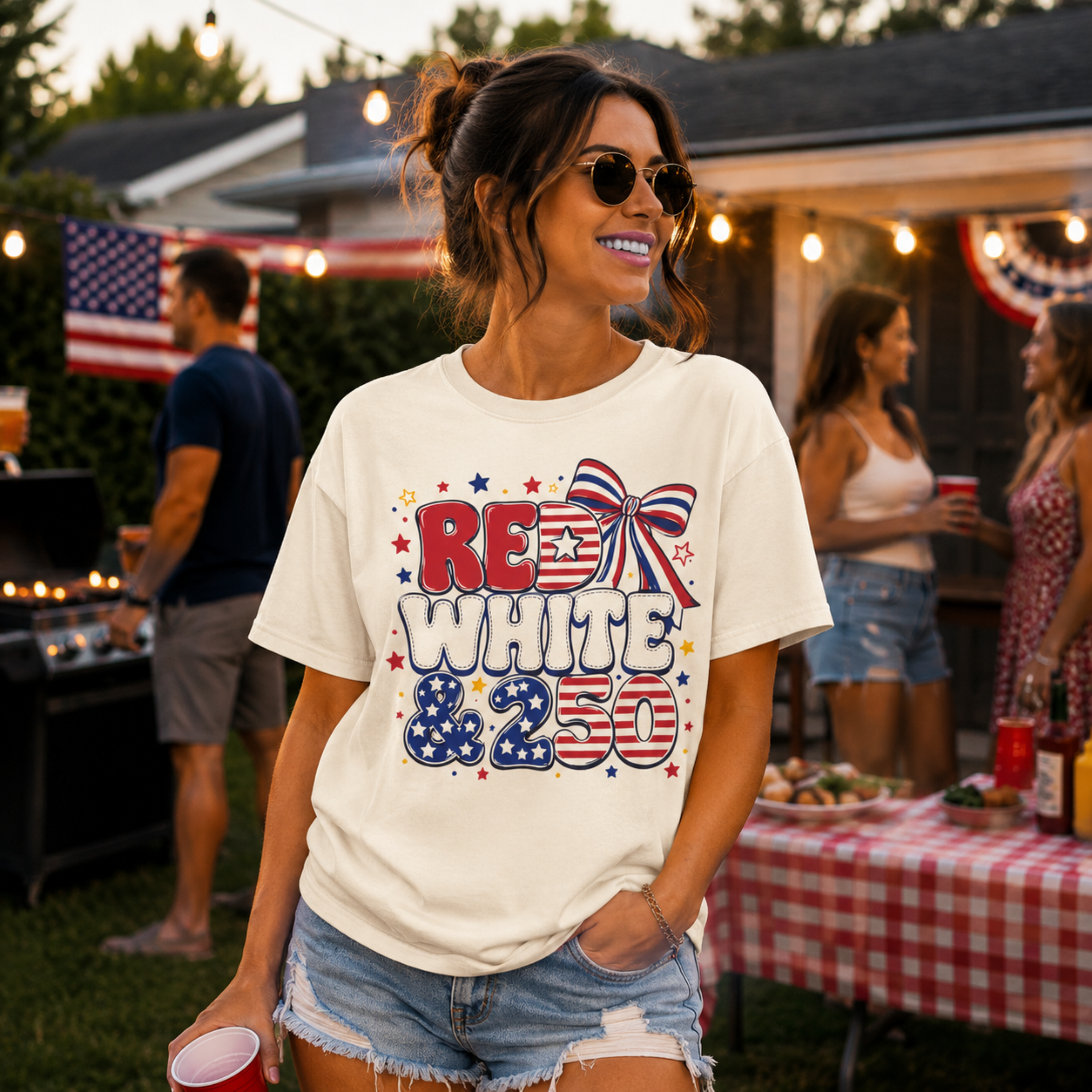 Red White & 250 Shirt | Patriotic 4th of July Shirt | Funny Fourth of July Tee | Comfort Colors Americana Graphic Tee