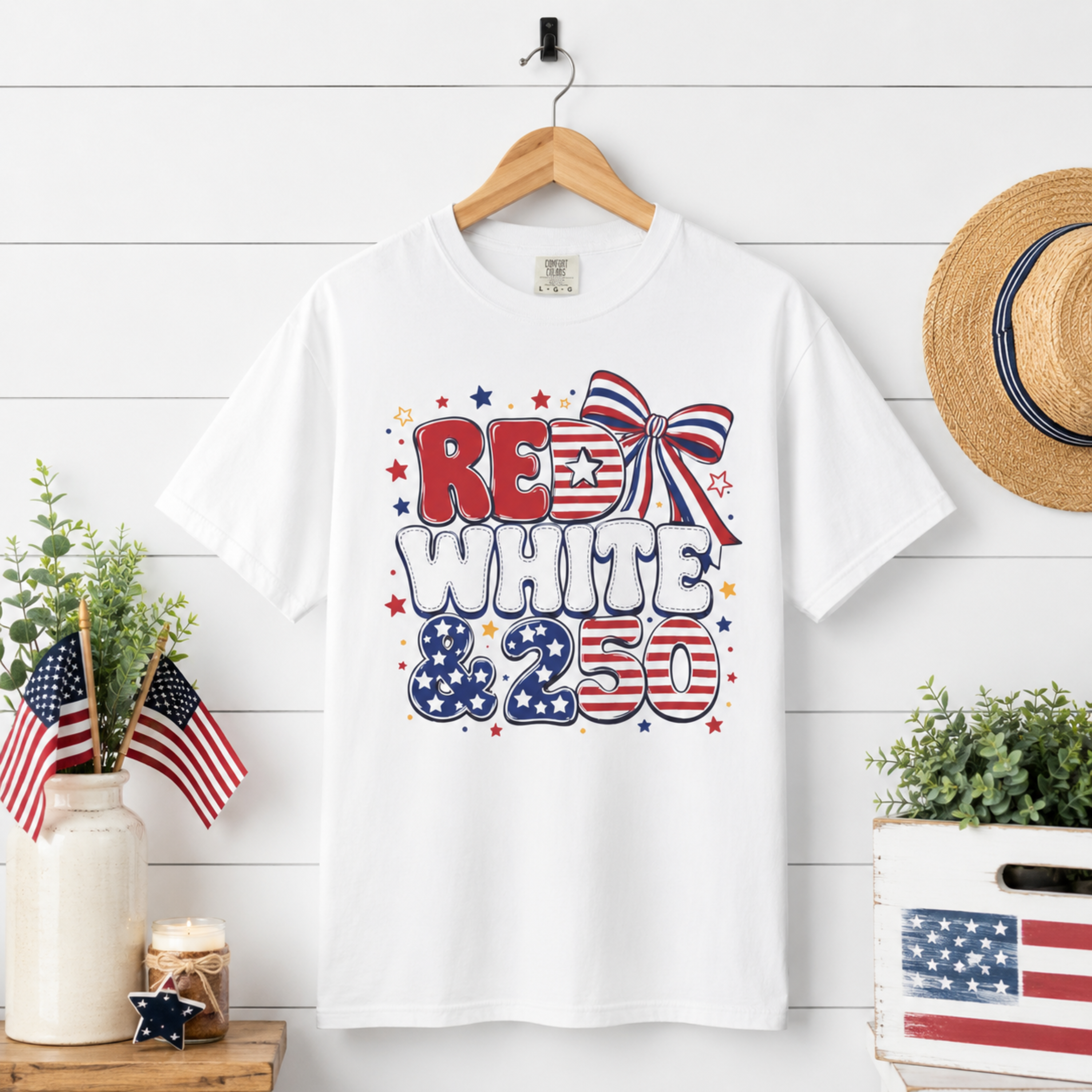 Red White & 250 Shirt | Patriotic 4th of July Shirt | Funny Fourth of July Tee | Comfort Colors Americana Graphic Tee