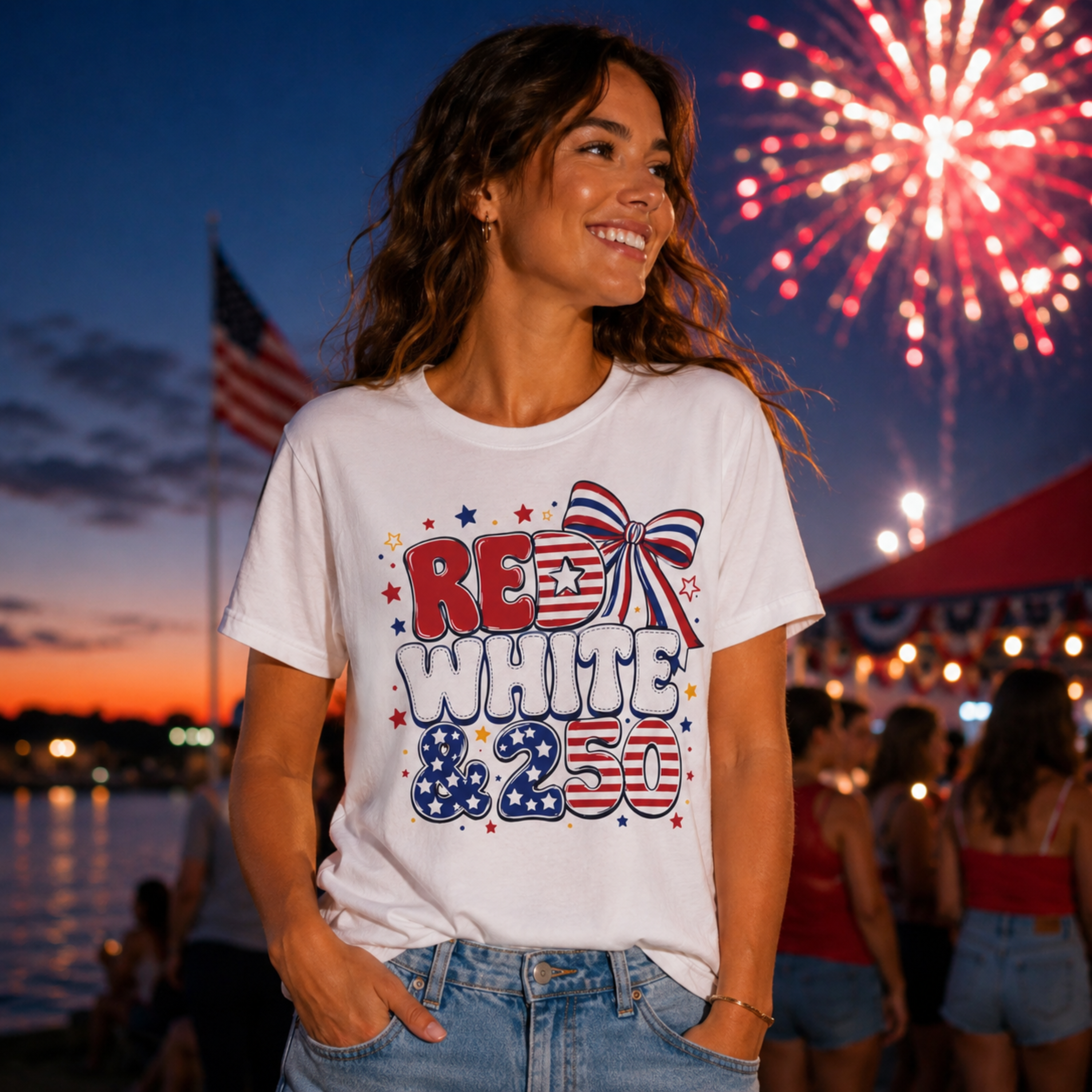 Red White & 250 Shirt | Patriotic 4th of July Shirt | Funny Fourth of July Tee | Comfort Colors Americana Graphic Tee