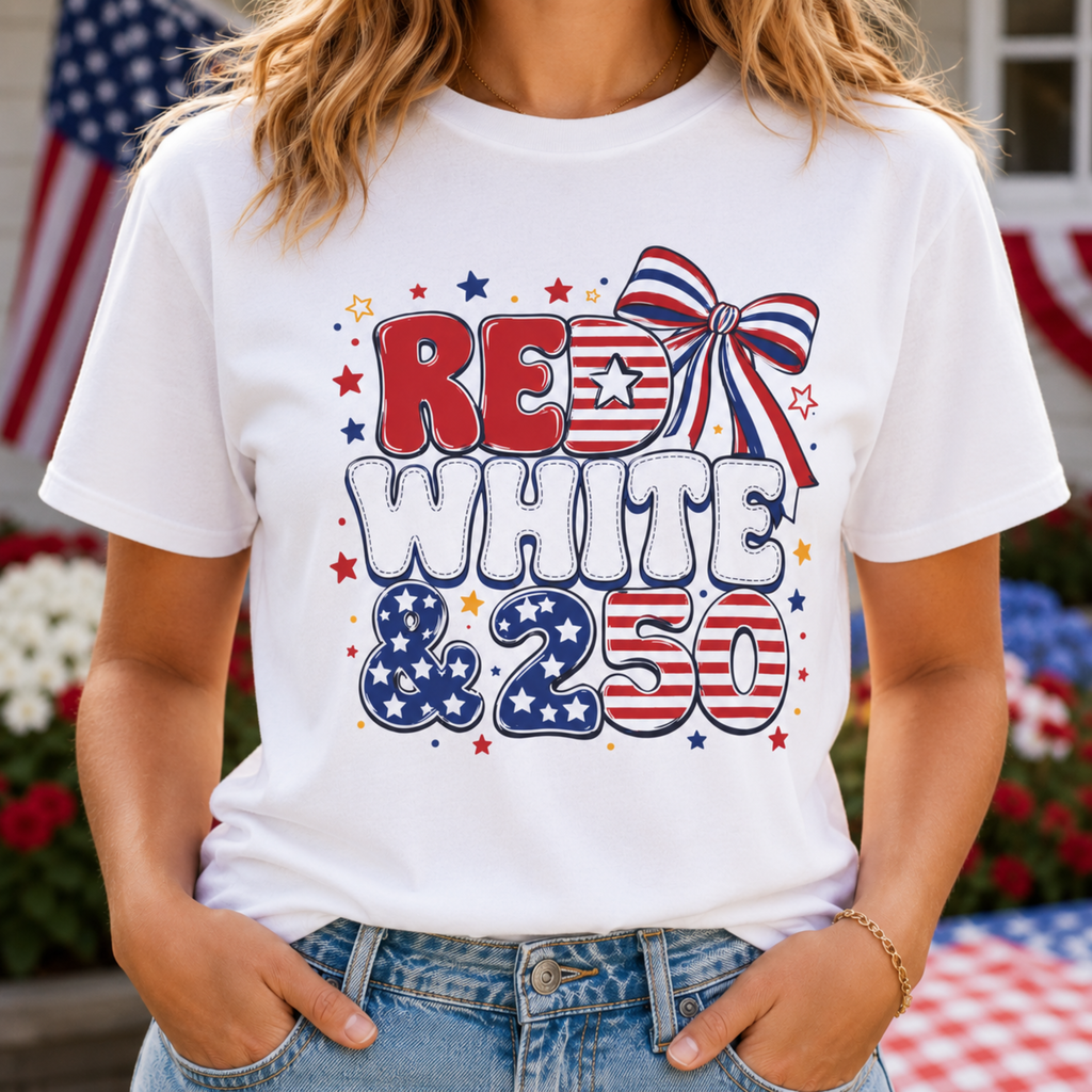Red White & 250 Shirt | Patriotic 4th of July Shirt | Funny Fourth of July Tee | Comfort Colors Americana Graphic Tee