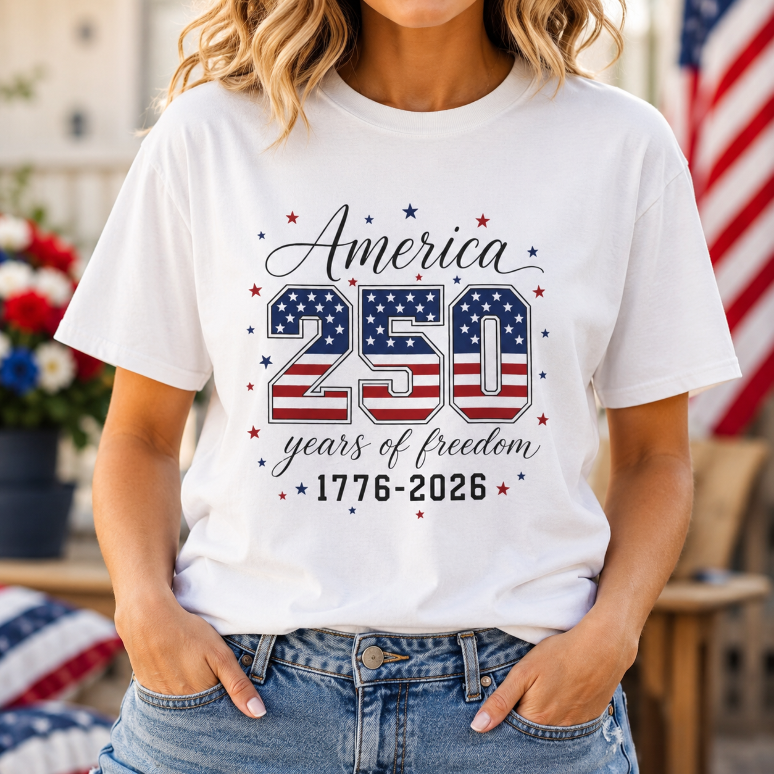America 250 Years of Freedom Comfort Colors Shirt | 4th of July Shirt | Patriotic America 250 Tee | 1776 2026 Independence Day Shirt