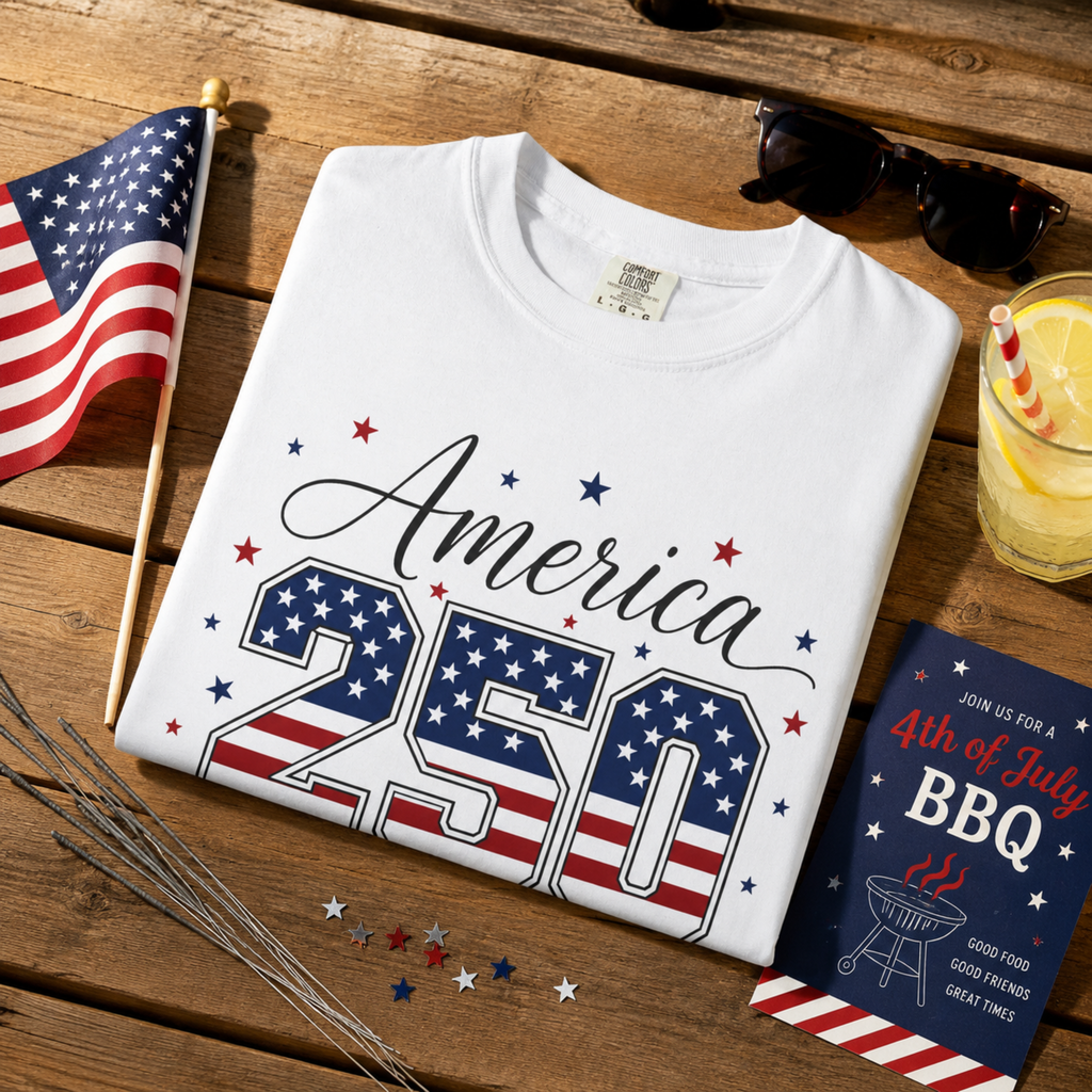 America 250 Years of Freedom Comfort Colors Shirt | 4th of July Shirt | Patriotic America 250 Tee | 1776 2026 Independence Day Shirt