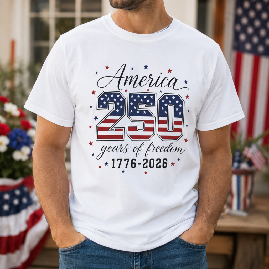 America 250 Years of Freedom Comfort Colors Shirt | 4th of July Shirt | Patriotic America 250 Tee | 1776 2026 Independence Day Shirt