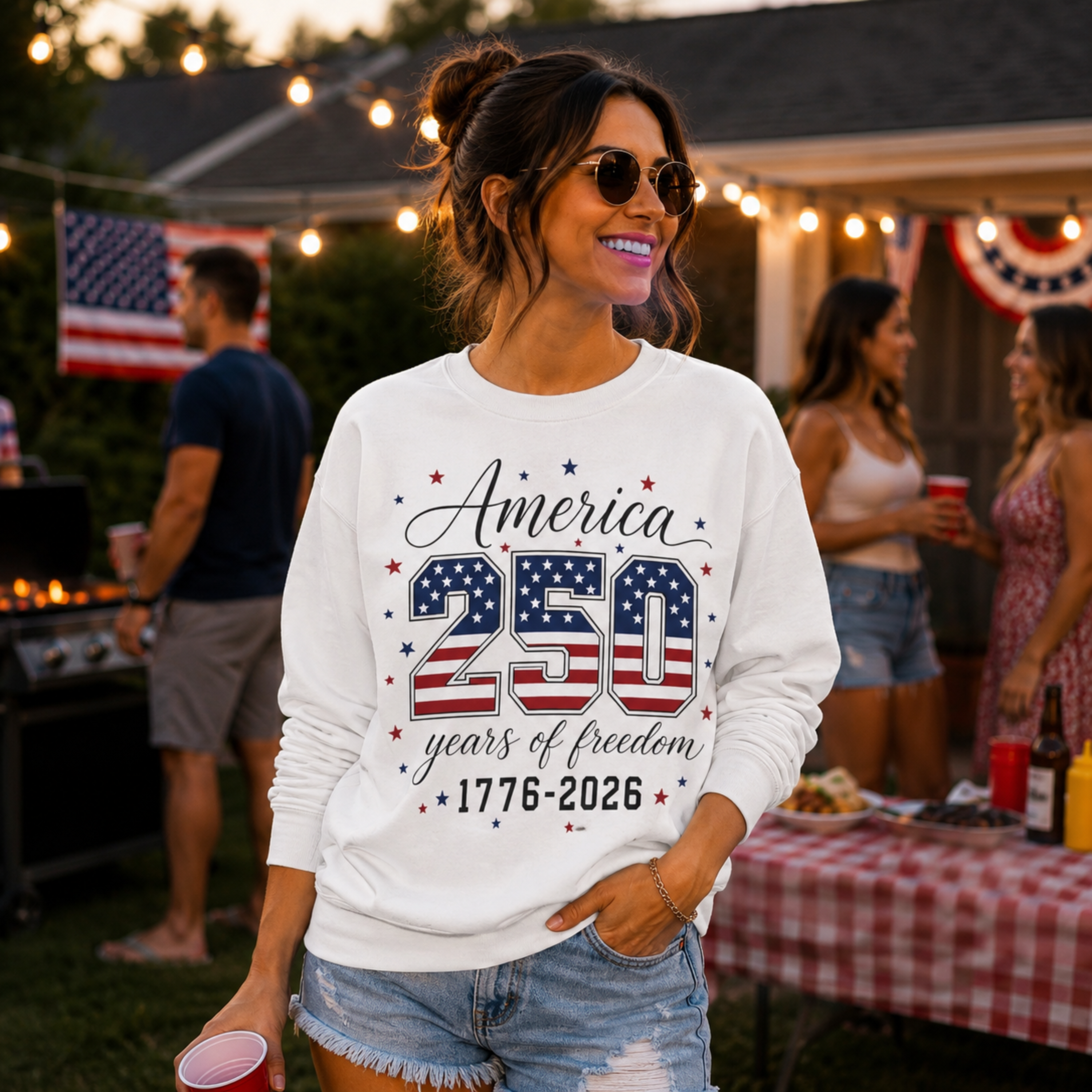 America 250 Years of Freedom Unisex Sweatshirt | 4th of July Crewneck | Patriotic America 250 Sweatshirt | 1776 2026 Independence Day Sweatshirt