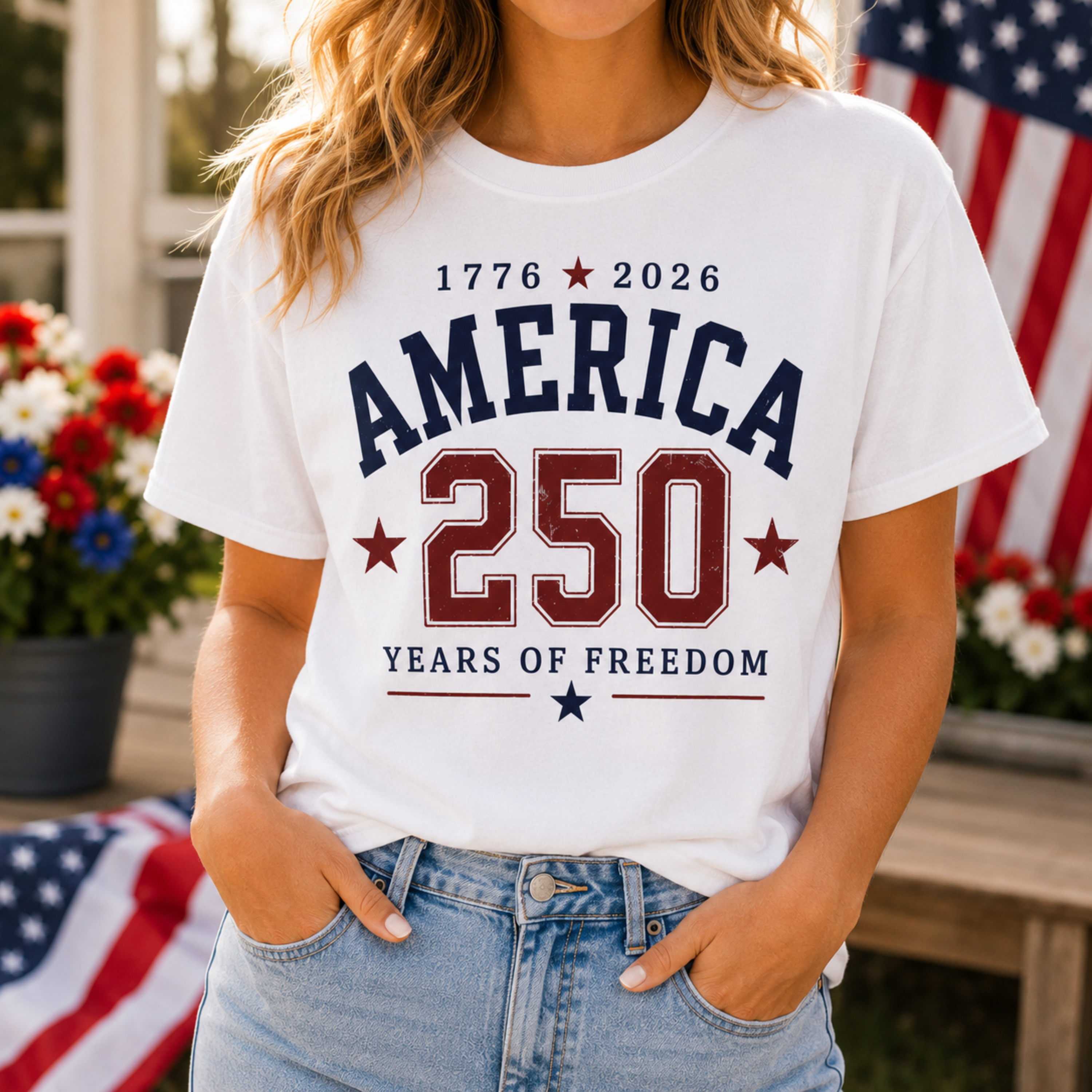 America 250 Years of Freedom Comfort Colors Shirt | Patriotic 4th of July Shirt | America 250 Tee | 1776 2026 Independence Day Shirt
