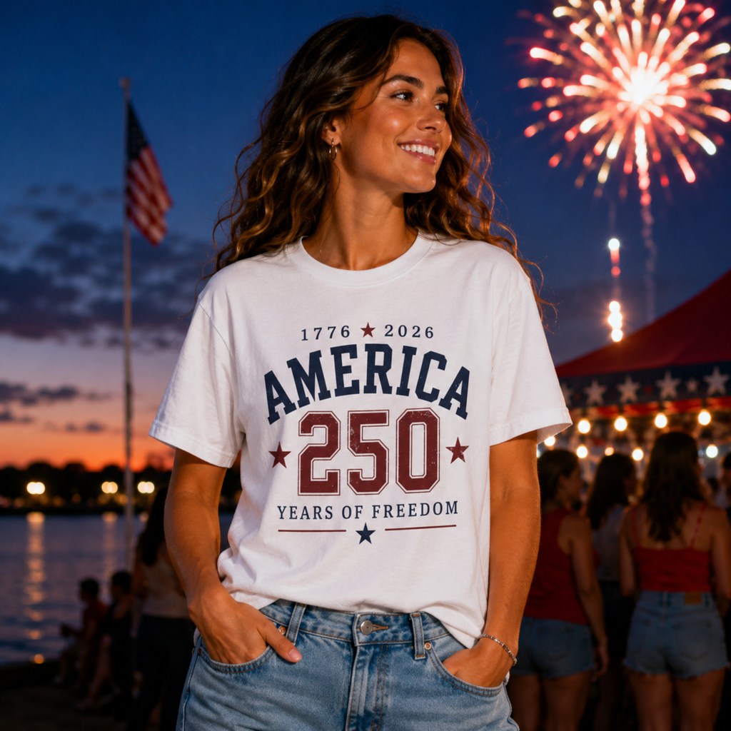 America 250 Years of Freedom Comfort Colors Shirt | Patriotic 4th of July Shirt | America 250 Tee | 1776 2026 Independence Day Shirt