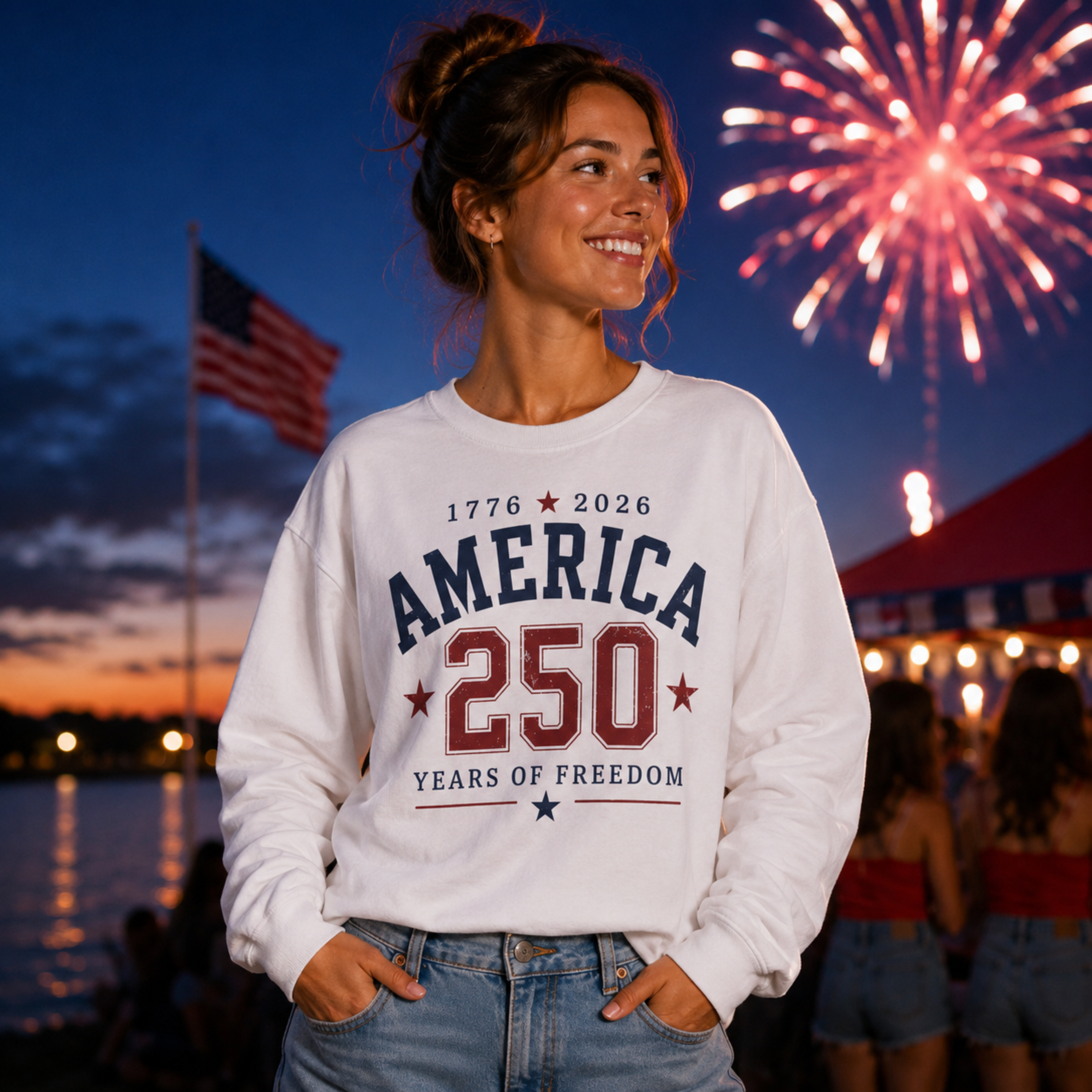 America 250 Years of Freedom Sweatshirt | Patriotic 4th of July Crewneck | America 250 Sweatshirt | 1776 2026 Independence Day Sweatshirt