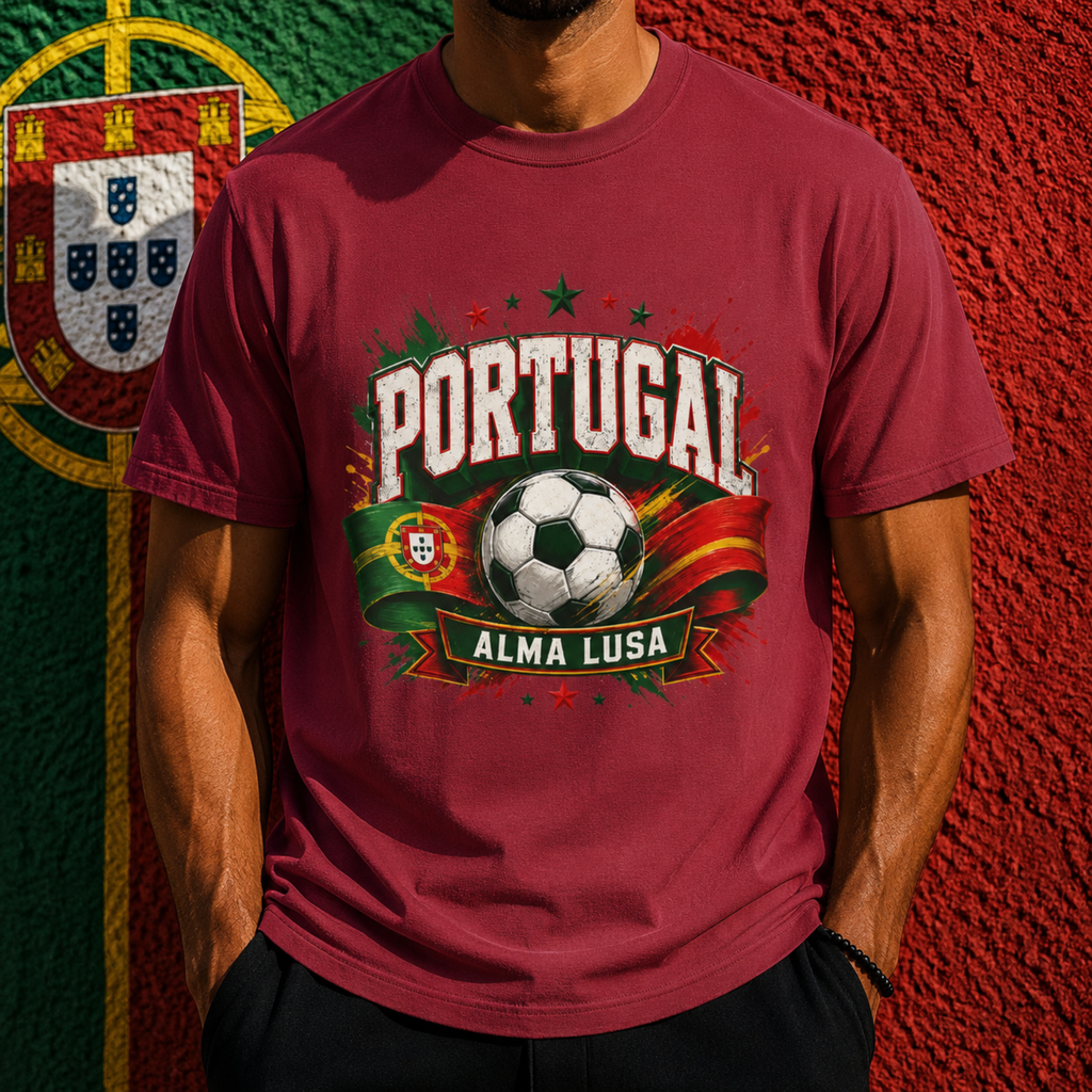 Portugal 2026 Unisex Football Fan Shirt, Portugal Football Supporter Tee, Alma Lusa Graphic Shirt, Portugal Football Gift
