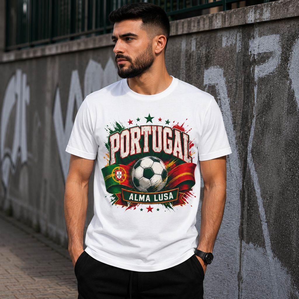Portugal 2026 Unisex Football Fan Shirt, Portugal Football Supporter Tee, Alma Lusa Graphic Shirt, Portugal Football Gift