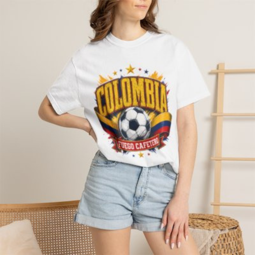Colombia 2026 Unisex Football Fan Shirt, Colombia Football Supporter Tee, Fuego Cafetero Graphic Shirt, Colombia Football Gift