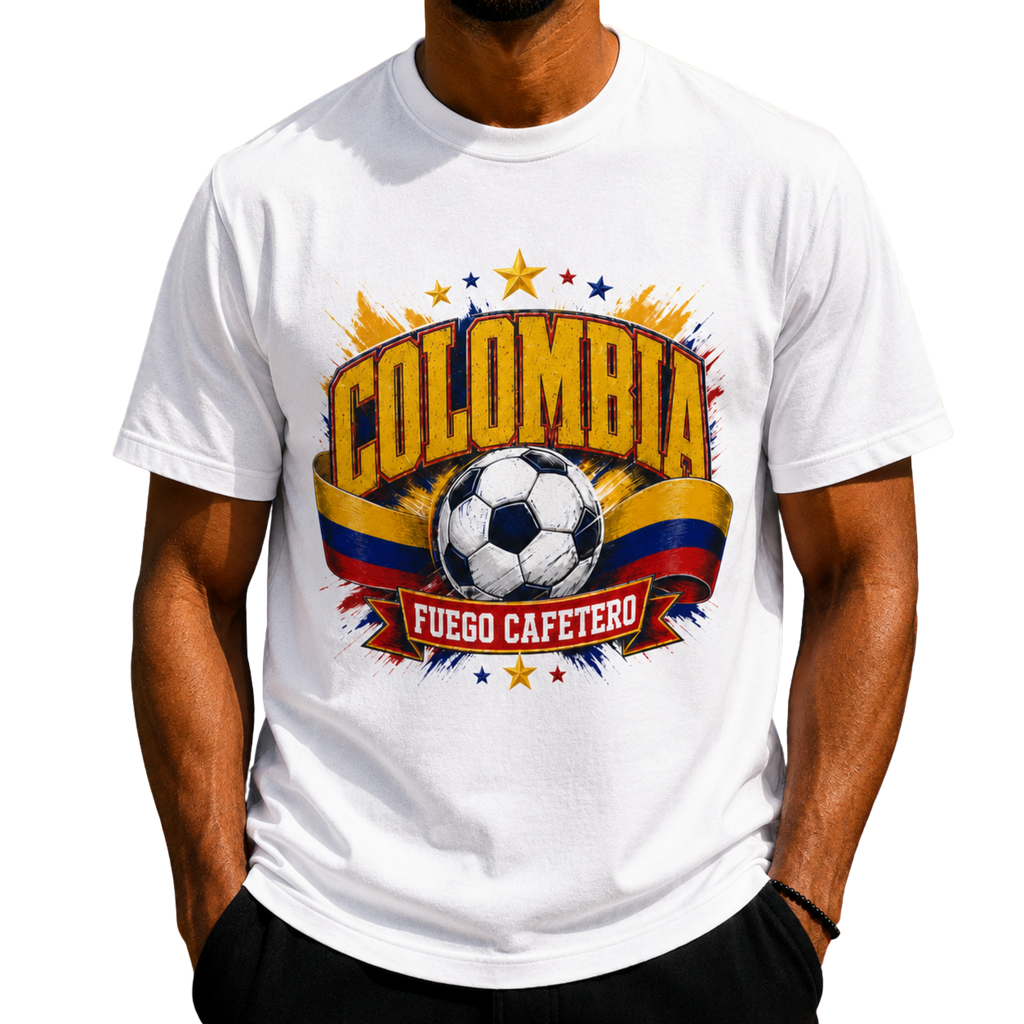 Colombia 2026 Unisex Football Fan Shirt, Colombia Football Supporter Tee, Fuego Cafetero Graphic Shirt, Colombia Football Gift
