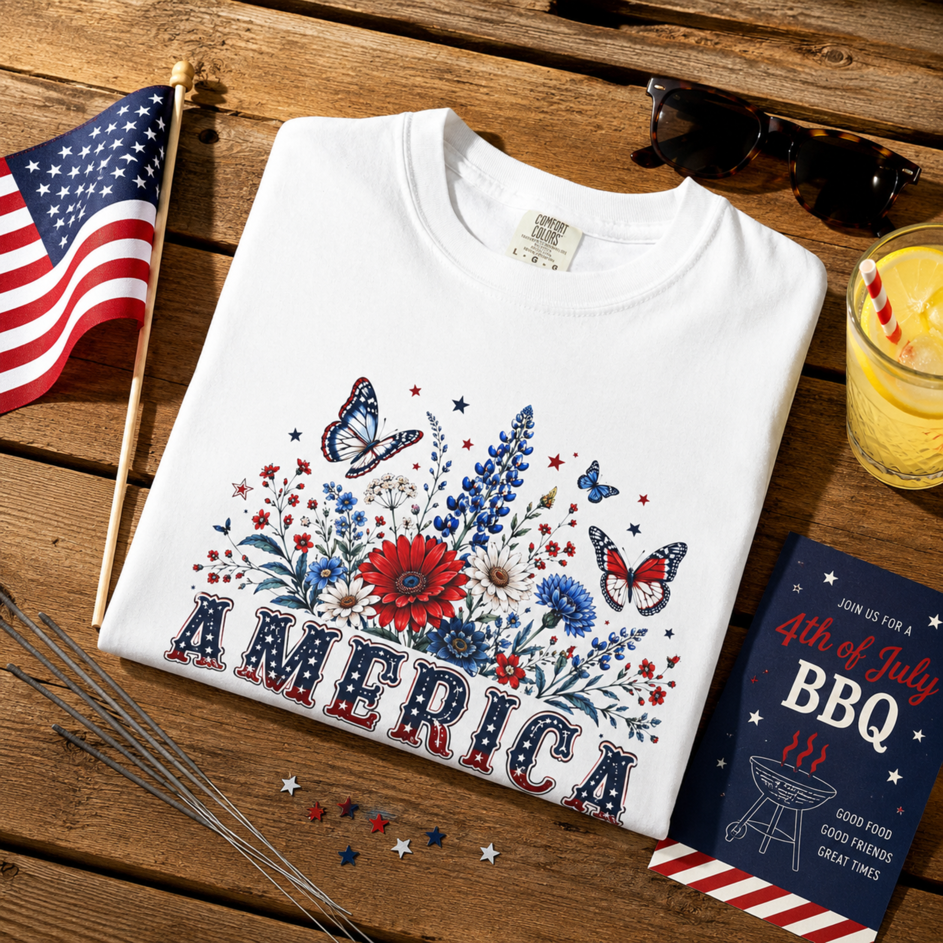 America 250th Birthday Comfort Colors Shirt | Patriotic 4th of July Shirt for Women | America 250 Tee | July 4th 1776 2026 Graphic Tee