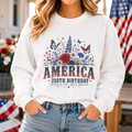 America 250th Birthday Sweatshirt | Patriotic 4th of July Crewneck for Women | America 250 Sweatshirt | July 4th 1776 2026 Sweatshirt