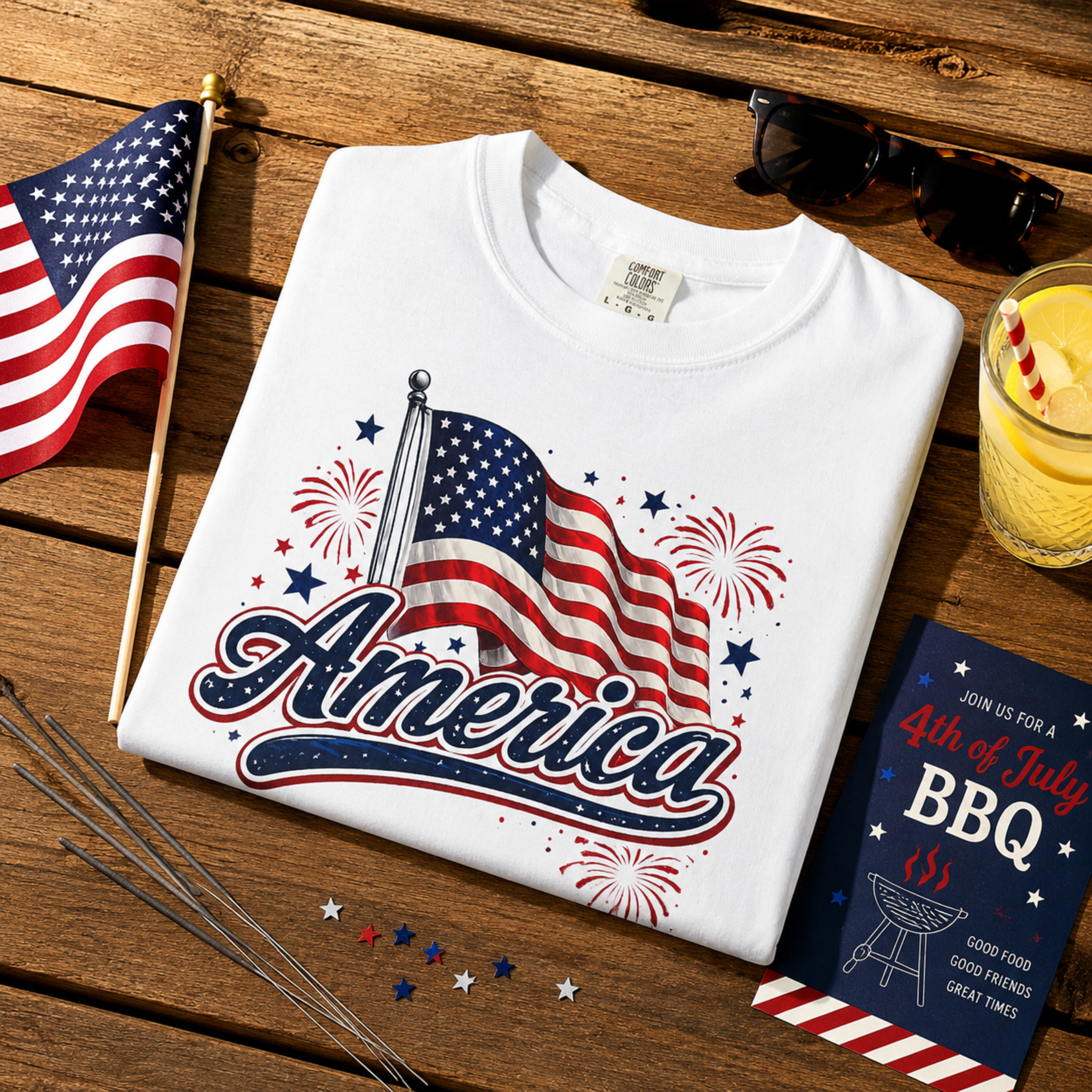 America 250 Years of Freedom Unisex Comfort Colors Shirt | Patriotic 4th of July Shirt | America 1776 2026 Tee | USA Flag Independence Day Shirt
