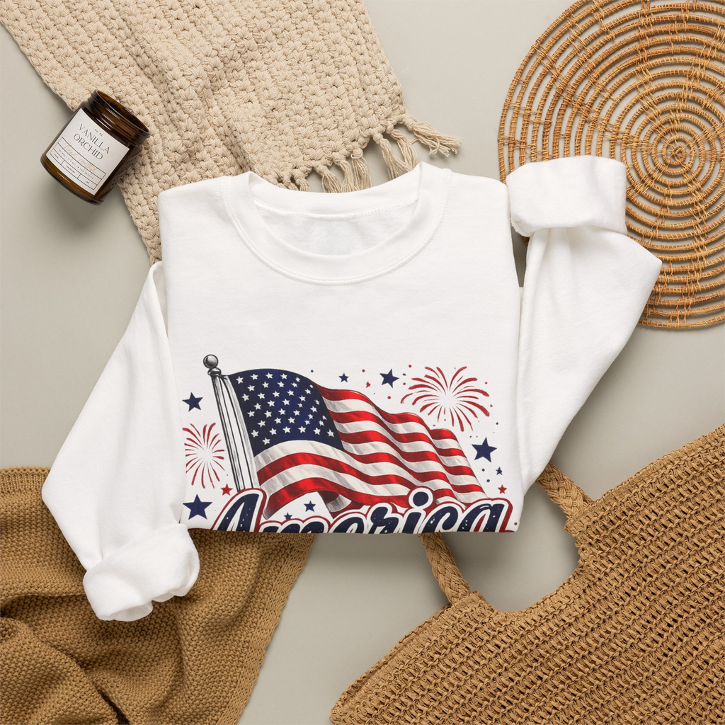 America 250 Years of Freedom Unisex Sweatshirt | Patriotic 4th of July Crewneck | America Flag Sweatshirt | 1776 2026 Independence Day Sweatshirt