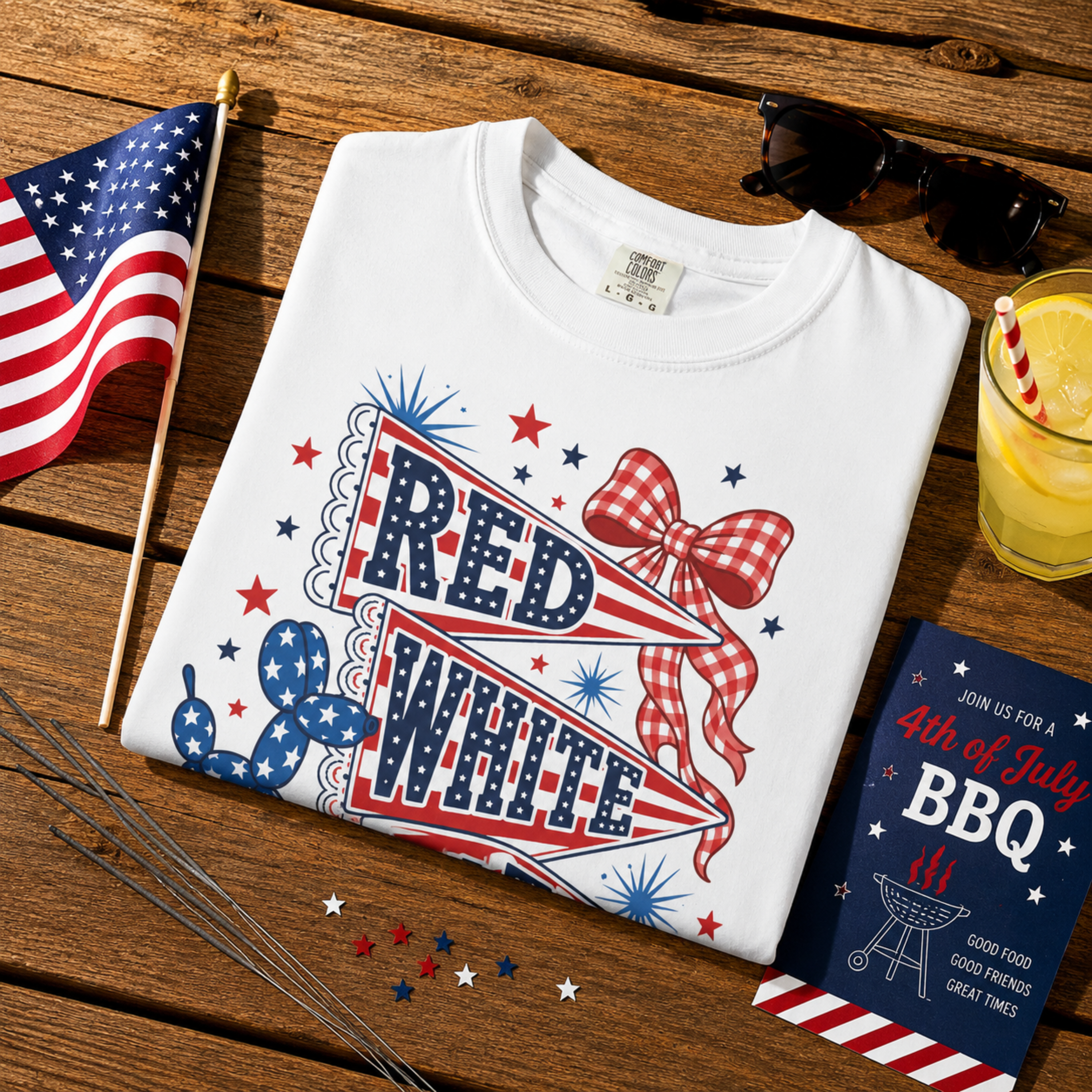 Red White & 250 Comfort Colors Shirt | Patriotic 4th of July Shirt for Women | America 250 Tee | Cute Fourth of July Graphic Tee