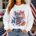 Red White & 250 Sweatshirt | Patriotic 4th of July Crewneck for Women | America 250 Sweatshirt | Cute Fourth of July Sweatshirt