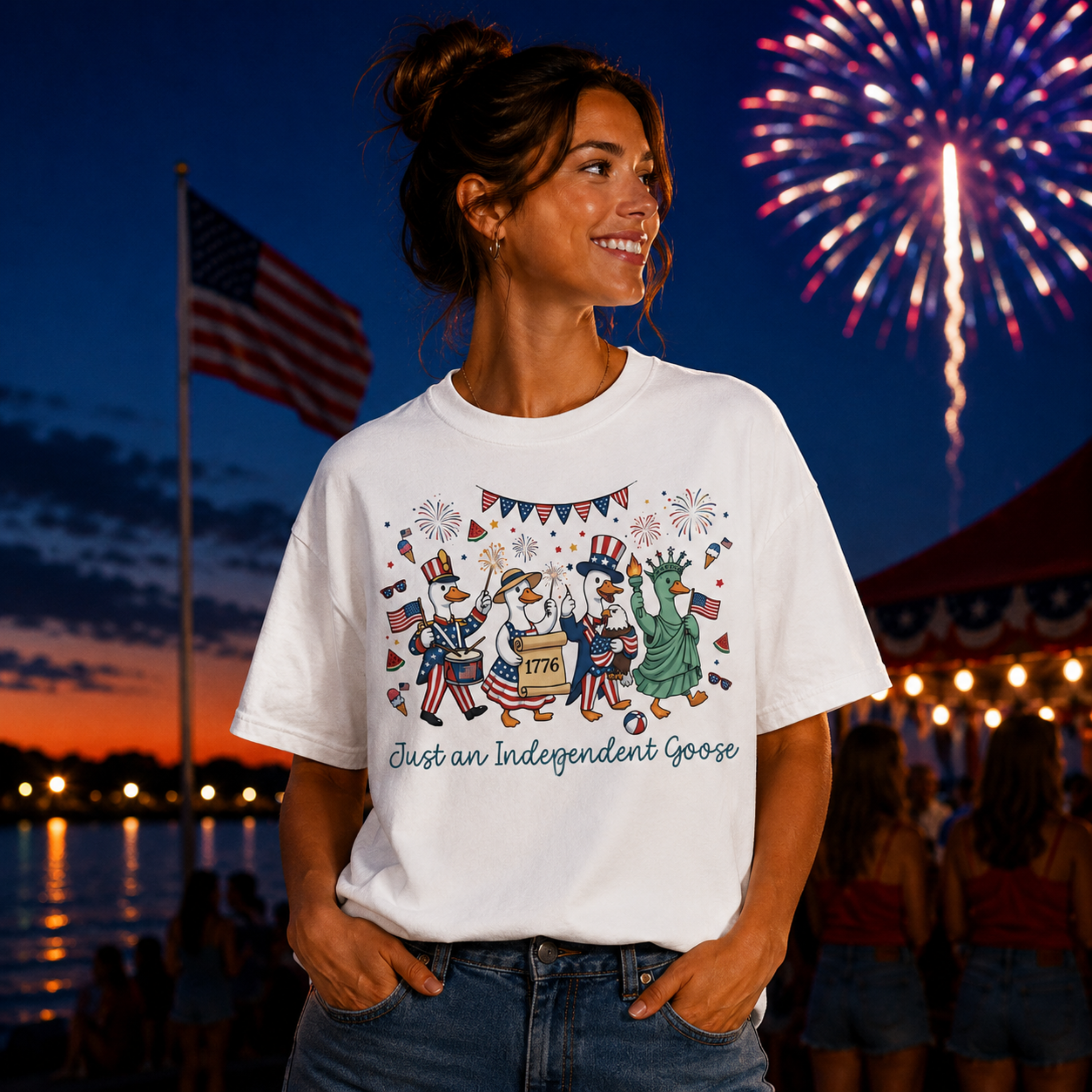 Just An Independent Goose Unisex Comfort Colors Shirt | Funny Patriotic Goose Shirt | 4th of July Goose Tee | Independence Day Goose Shirt