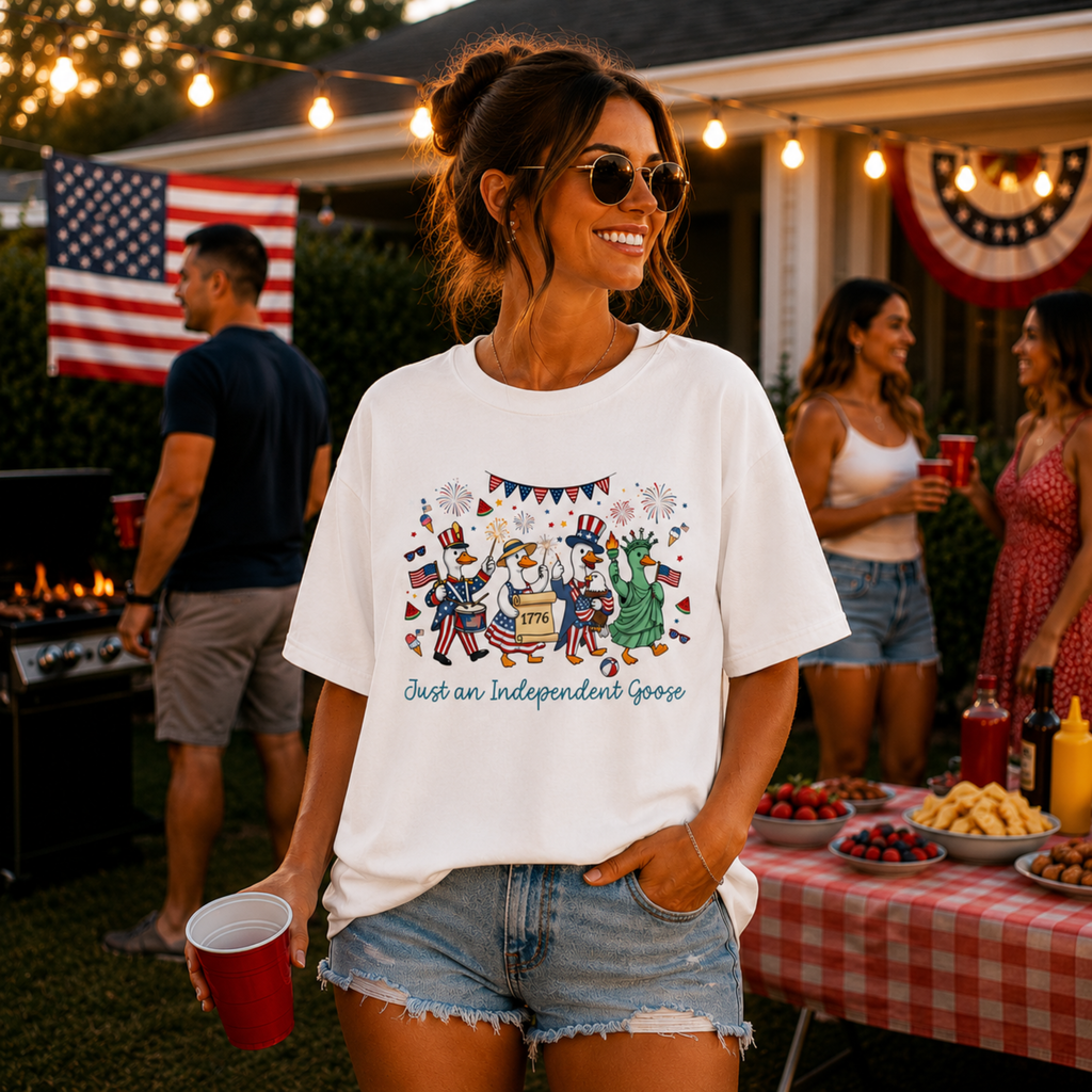 Just An Independent Goose Unisex Comfort Colors Shirt | Funny Patriotic Goose Shirt | 4th of July Goose Tee | Independence Day Goose Shirt