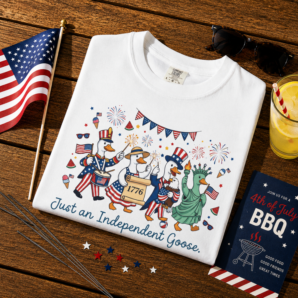 Just An Independent Goose Unisex Comfort Colors Shirt | Funny Patriotic Goose Shirt | 4th of July Goose Tee | Independence Day Goose Shirt