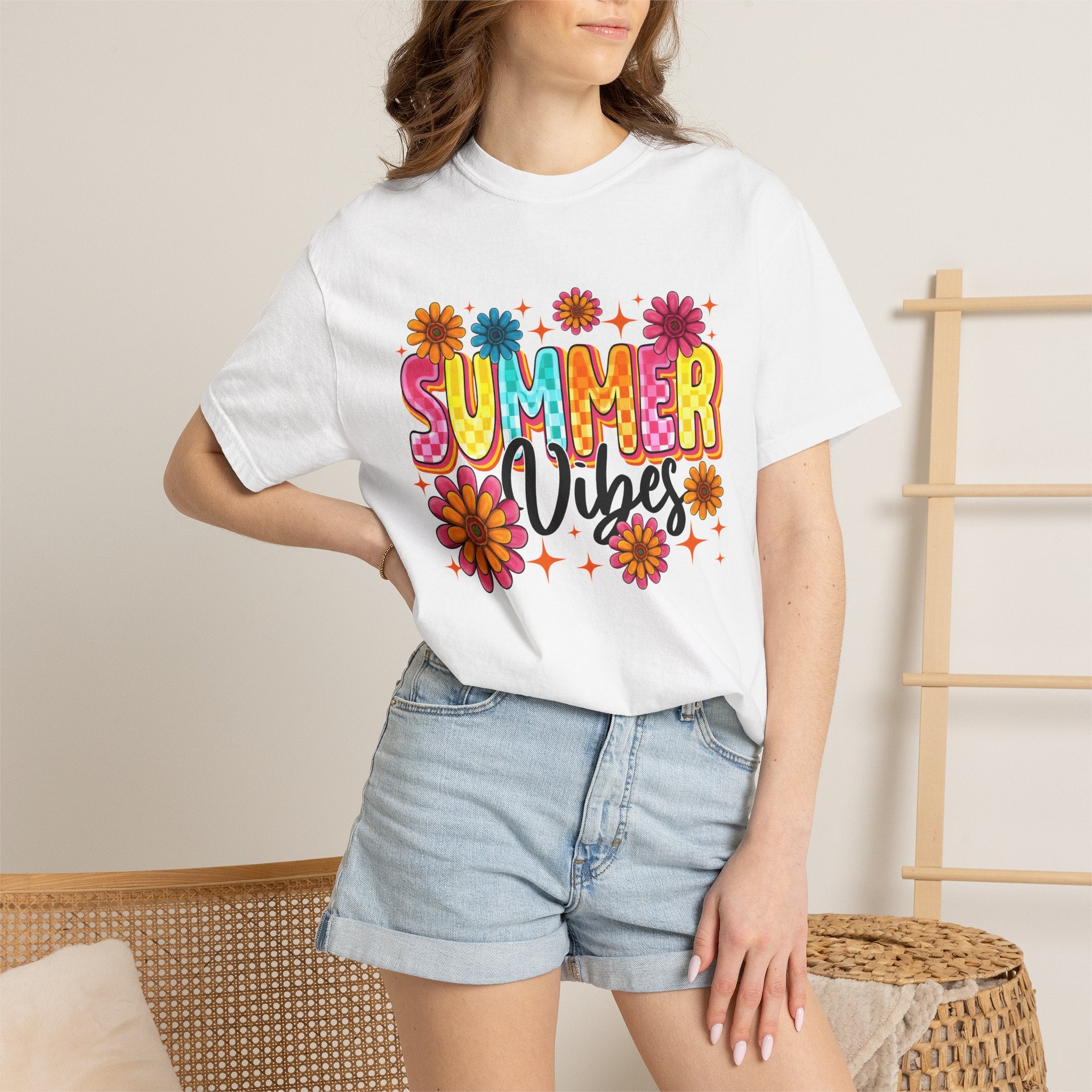 Summer Vibes Floral Women's Comfort Colors T-shirt