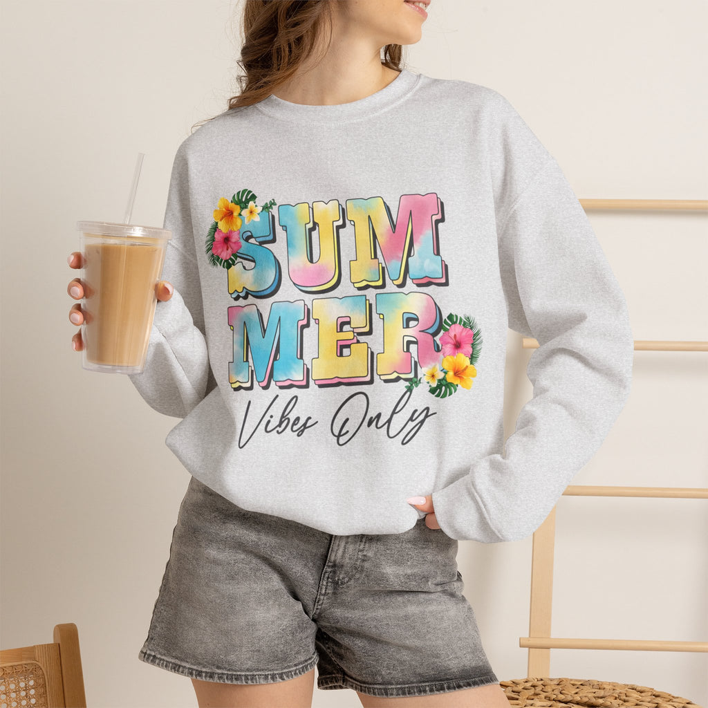 Summer Vibes Only Women's Heavy Blend Crewneck Sweatshirt – Cozy Summer Streetwear