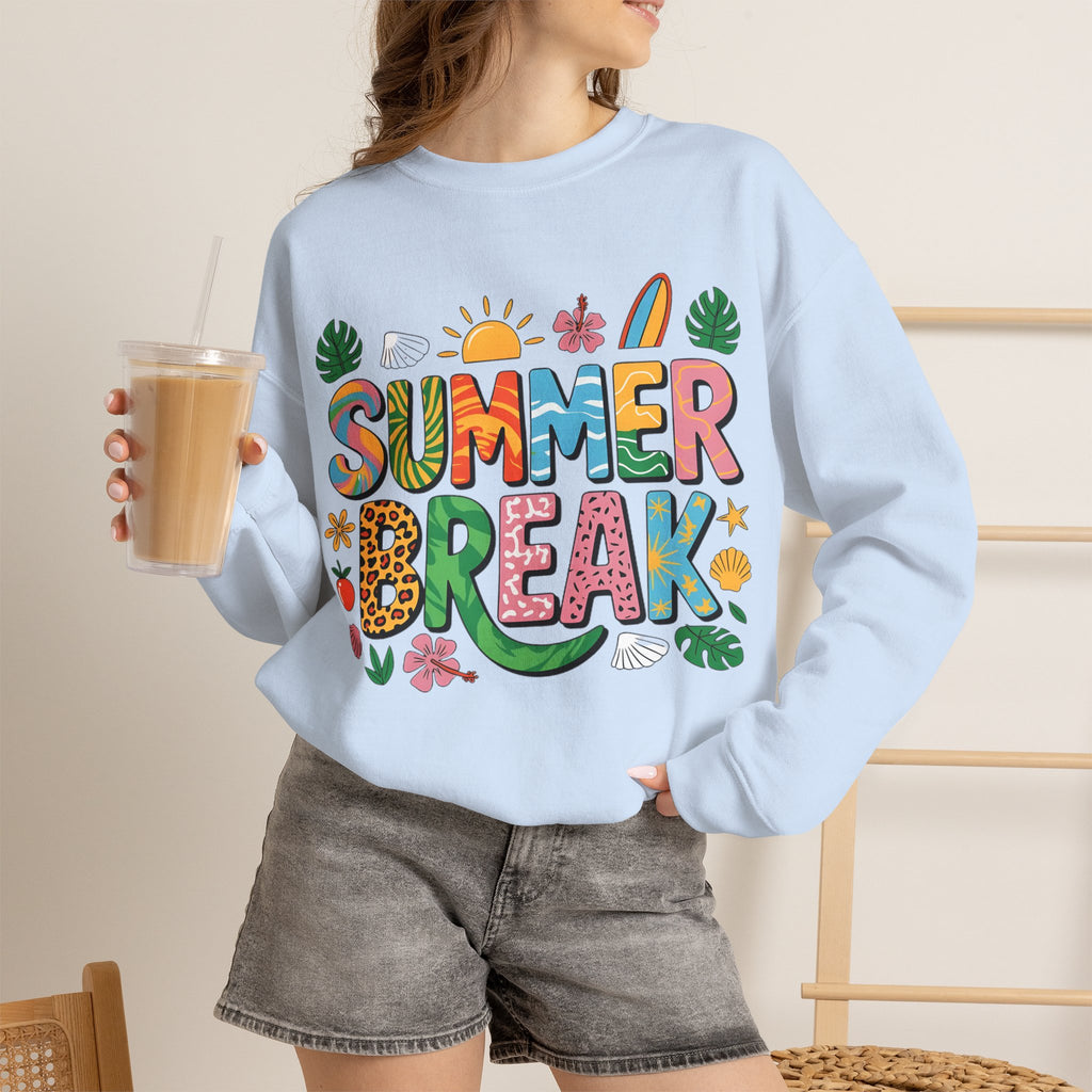 Summer Break Graphic Women's Heavy Blend Crewneck Sweatshirt
