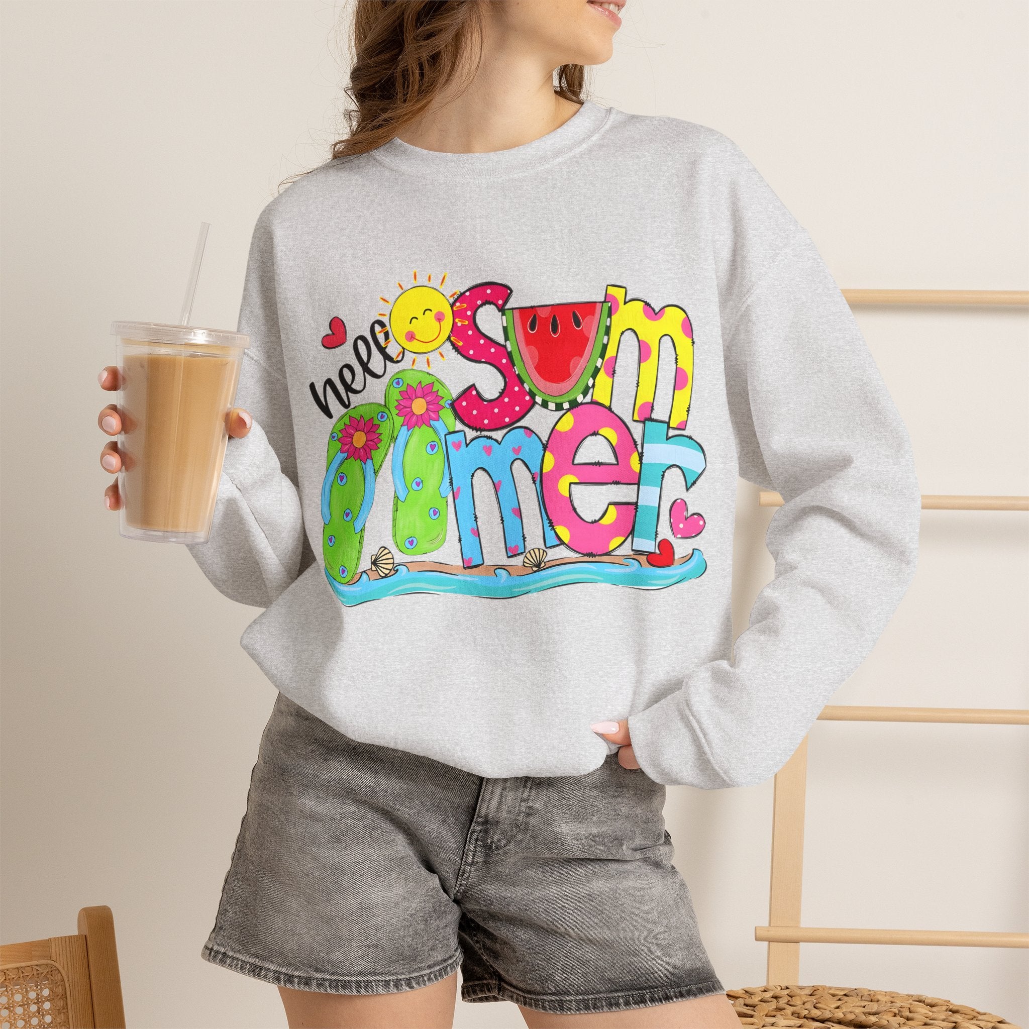 Hello Summer Women's Heavy Blend Crewneck Sweatshirt
