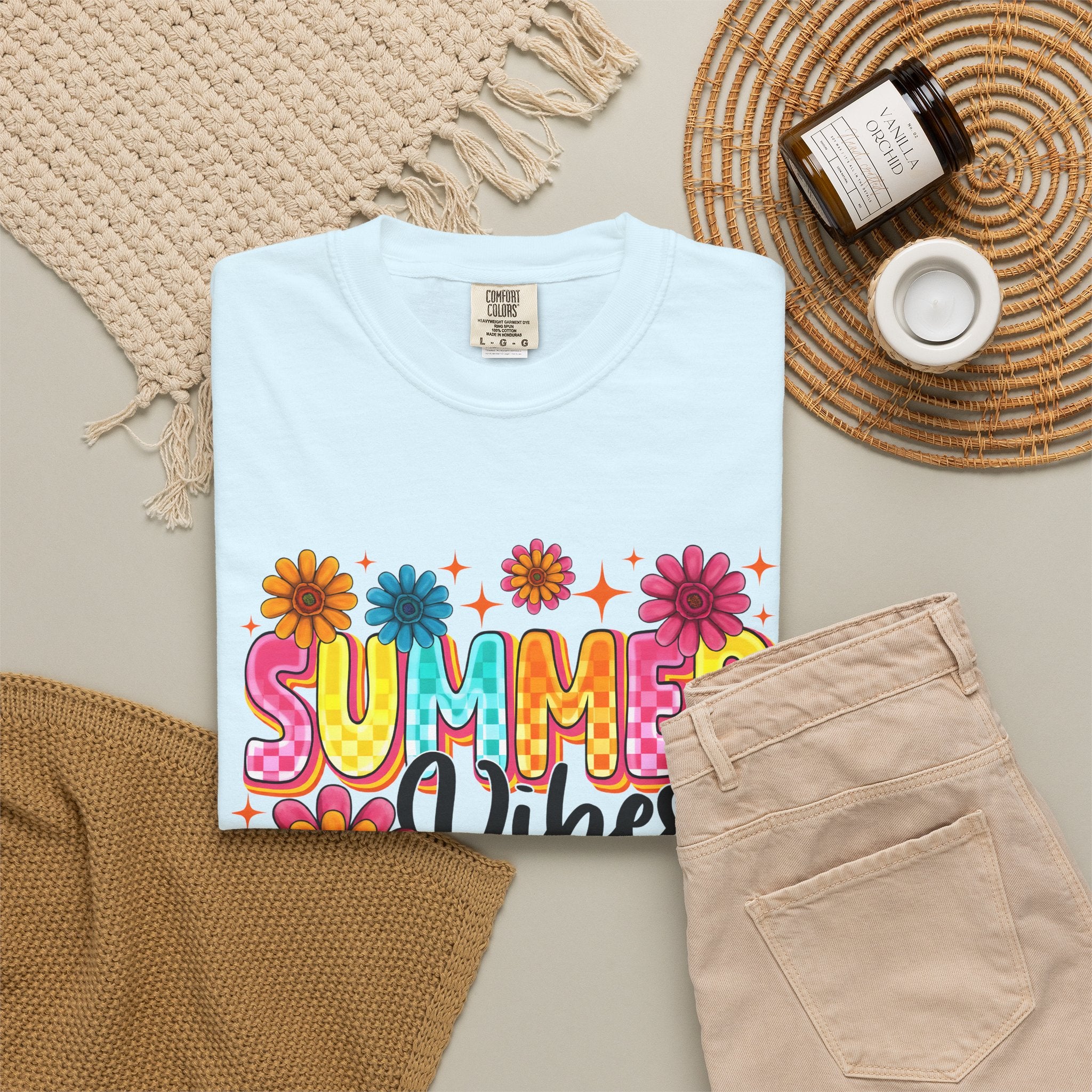 Summer Vibes Floral Women's Comfort Colors T-shirt